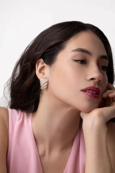 Anita Ko Large Diamond Croissant Earrings | Thumbnail 4