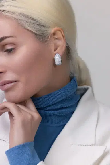 TAMARA COMOLLI Large Diamond Hoop Earrings | Thumbnail 3 TAMARA COMOLLI Large Diamond Hoop Earrings | Thumbnail 3