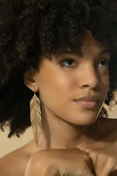 CADAR Large Feather Drop Earrings | Thumbnail 2