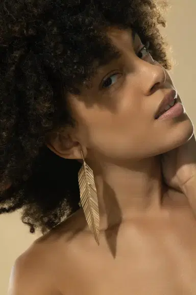 CADAR Large Feather Drop Earrings | Thumbnail 4