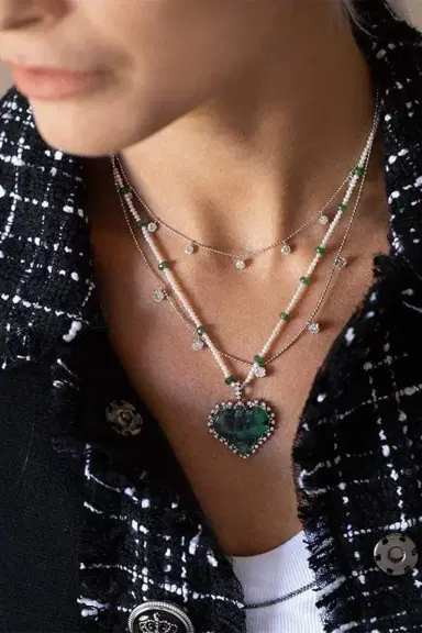 GRAZIELA Large Floating Diamond Necklace | Thumbnail 2