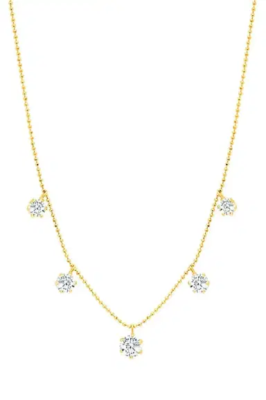 GRAZIELA Large Floating Diamond Necklace | Thumbnail 3