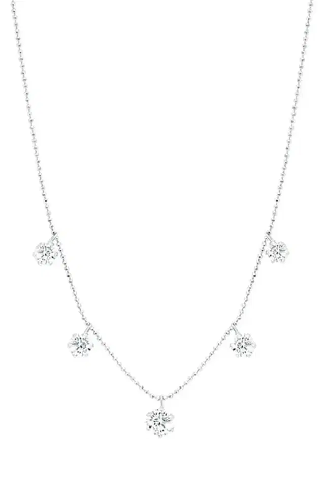 GRAZIELA Large Floating Diamond Necklace