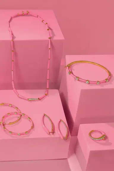 Melissa Kaye Large Marissa Pink Cristina Diamond Earrings | Thumbnail 5 Melissa Kaye Large Marissa Pink Cristina Diamond Earrings | Thumbnail 5