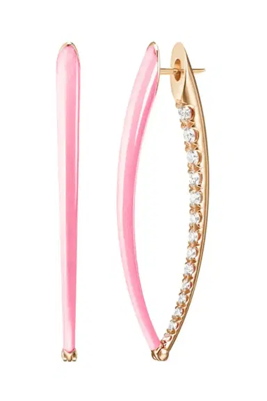 Melissa Kaye Large Marissa Pink Cristina Diamond Earrings | Thumbnail 1 Melissa Kaye Large Marissa Pink Cristina Diamond Earrings | Thumbnail 1