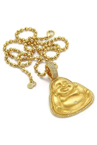 BUDDHA MAMA Large Matte Happy Buddha Pendant | Thumbnail 3