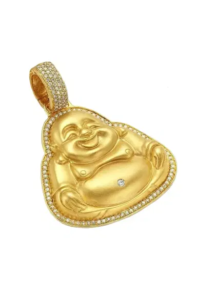 BUDDHA MAMA Large Matte Happy Buddha Pendant | Thumbnail 1