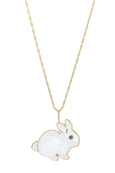 Brent Neale Large Moonstone Bunny Pendant Necklace | Thumbnail 1