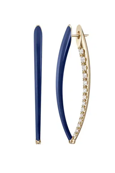 Melissa Kaye Large Navy Cristina Earrings | Thumbnail 1 Melissa Kaye Large Navy Cristina Earrings | Thumbnail 1