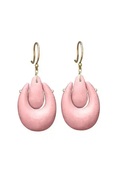 TEN THOUSAND THINGS Large O'Keeffe Pink Opal Earrings | Thumbnail 1