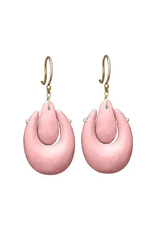 TEN THOUSAND THINGS Large O'Keeffe Pink Opal Earrings