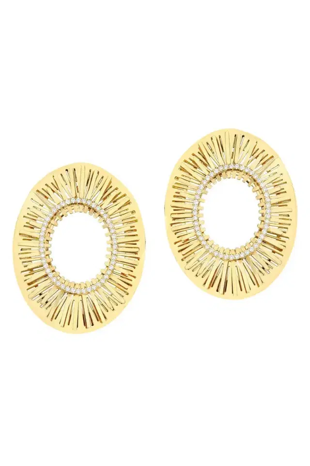 CAROL KAUFFMANN Large Oval Explosion Earrings