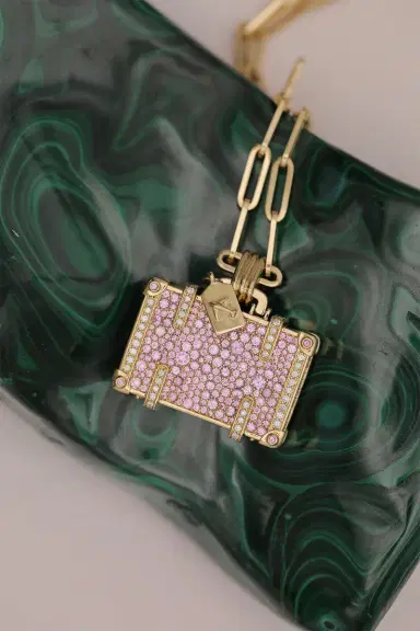 NEVERNOT Large Pink Sapphire Travel Necklace | Thumbnail 5