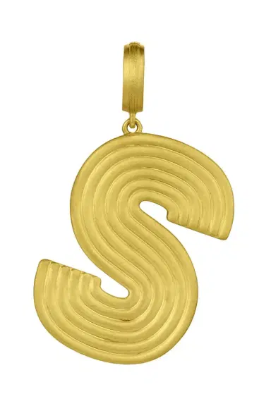 LEIGH MAXWELL Large Ridged Initial Pendant | Thumbnail 1