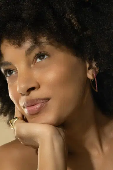 CADAR Large Ruby Heart Hoops | Thumbnail 2