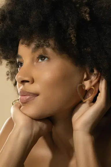 CADAR Large Ruby Heart Hoops | Thumbnail 4