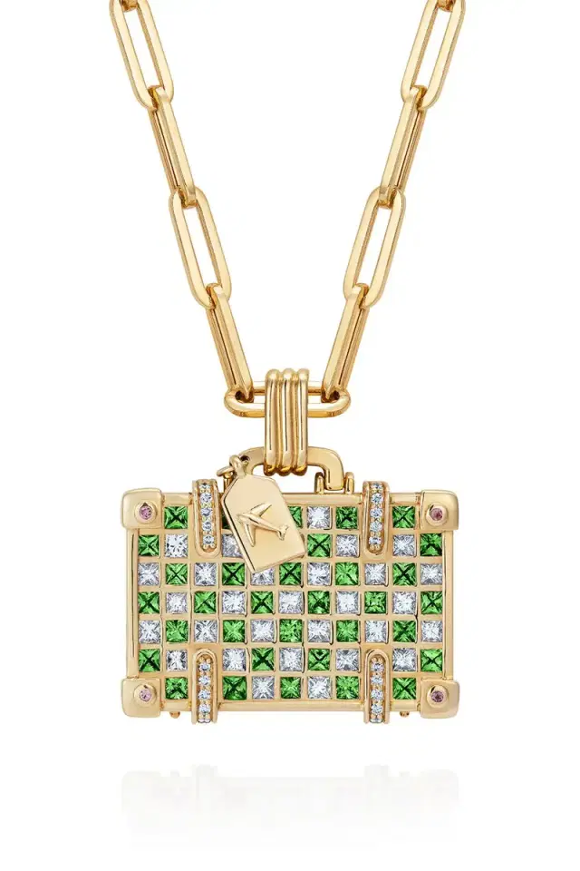 Large Tsavorite Travel Necklace