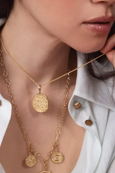 Azlee Large Zodiac Diamond Coin Charm | Thumbnail 2 Azlee Large Zodiac Diamond Coin Charm | Thumbnail 2
