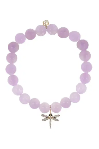 Sydney Evan Lavender Amethyst Dragonfly Charm Bracelet | Thumbnail 1