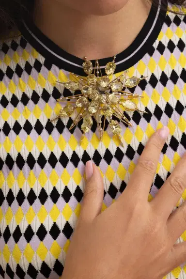 TONY DUQUETTE Lemon Quartz Diamond Star Brooch | Thumbnail 4 TONY DUQUETTE Lemon Quartz Diamond Star Brooch | Thumbnail 4