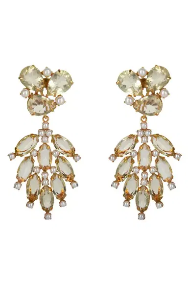 BOUNKIT JEWELRY Lemon Quartz Pearl Adeline Earrings | Thumbnail 1 BOUNKIT JEWELRY Lemon Quartz Pearl Adeline Earrings | Thumbnail 1