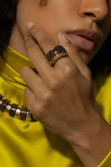 ALETTO BROTHERS Leopard Palm Wood “Salvaggio” Ring | Thumbnail 3