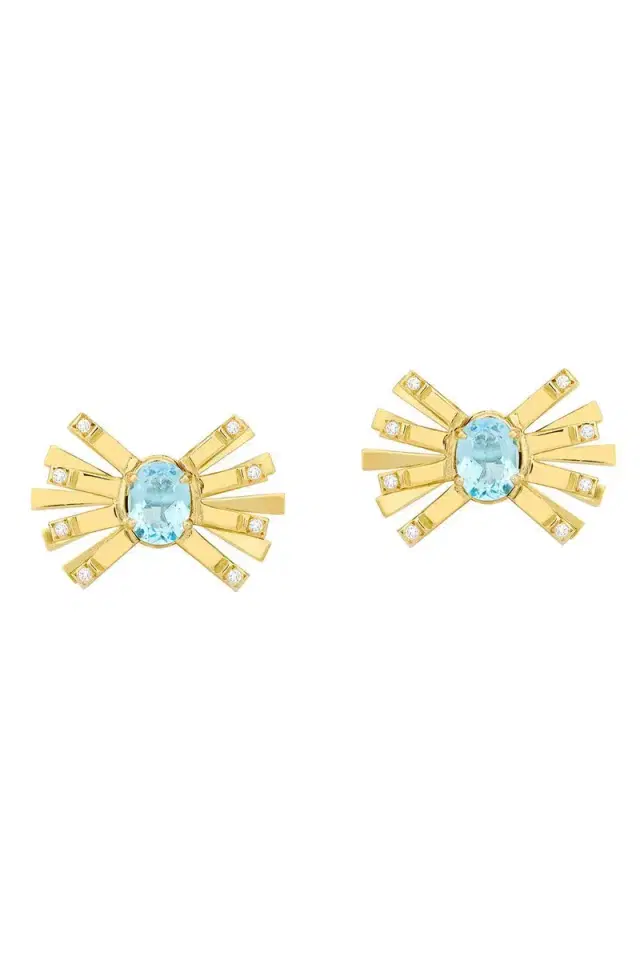 CAROL KAUFFMANN Light Blue Topaz Mini Farfalle Earrings