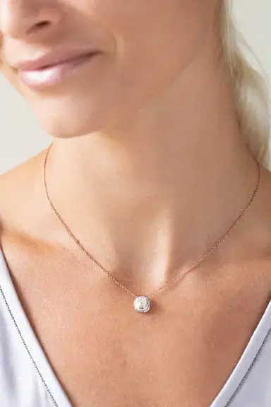 Selim Mouzannar Lilac Enamel Diamond Pendant Necklace | Thumbnail 3