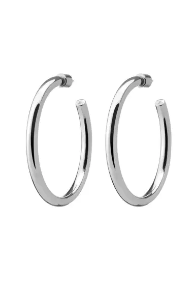 Jennifer Fisher Lilly Baby Hoop Earrings - Silver - 1.5in | Thumbnail 1