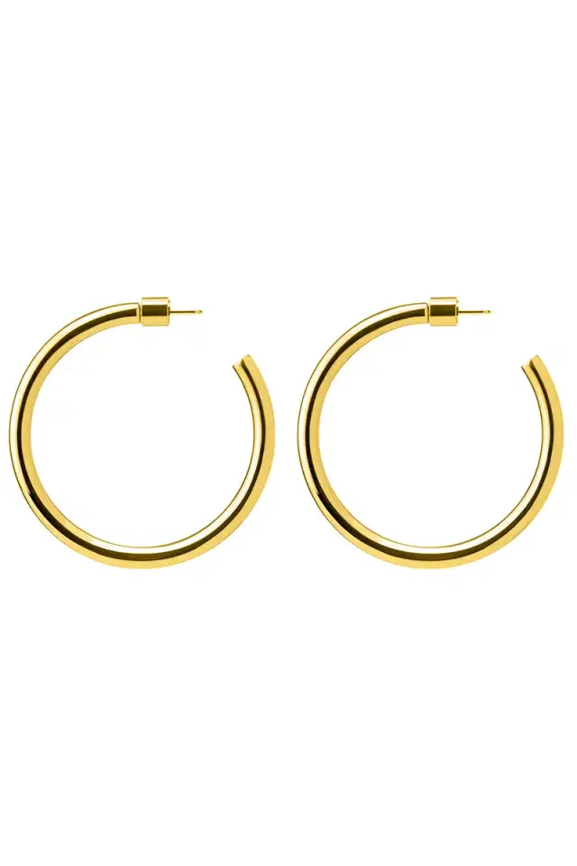 Jennifer Fisher Lilly Baby Hoop Earrings - Yellow Gold - 1.5in