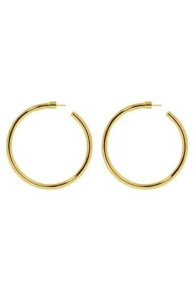 Jennifer Fisher Lilly Hoop Earrings - Yellow Gold - 2in | Thumbnail 1