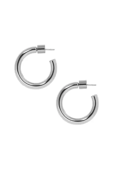 Jennifer Fisher Lilly Huggie Earrings - Silver - 1in | Thumbnail 1
