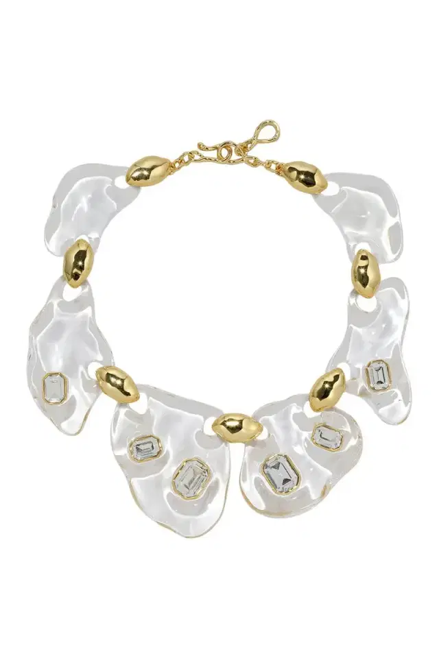 ALEXIS BITTAR Liquid Lucite Crystal Pebble Necklace