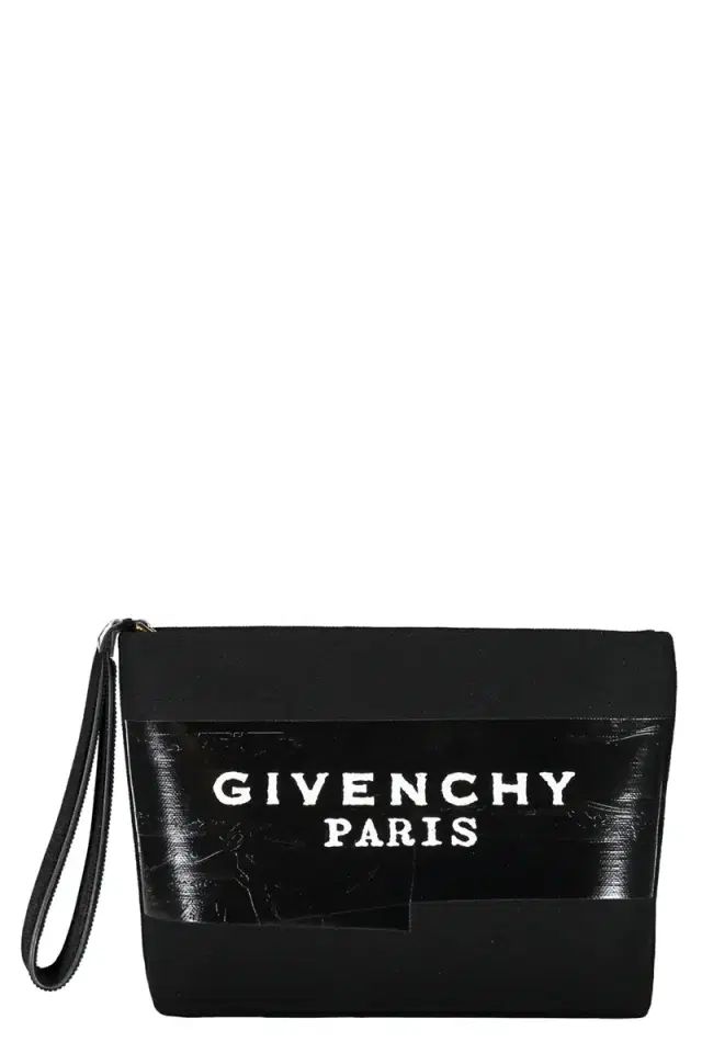Logo Pouch Clutch - Black