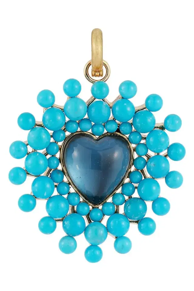 Storrow London Blue Topaz  Turquoise Cluster Juliana Heart Charm