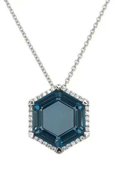 LISA NIK London Blue topaz Hexagon Necklace | Thumbnail 1 LISA NIK London Blue topaz Hexagon Necklace | Thumbnail 1