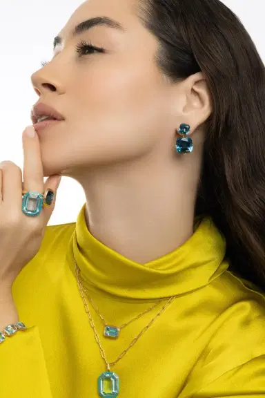 GOSHWARA London Blue Topaz Two Drop Gossip Earrings | Thumbnail 2 GOSHWARA London Blue Topaz Two Drop Gossip Earrings | Thumbnail 2