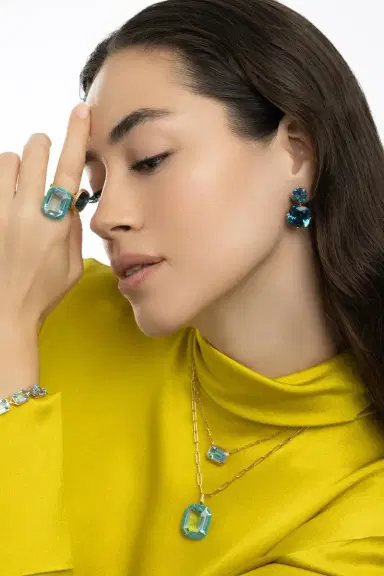 GOSHWARA London Blue Topaz Two Drop Gossip Earrings | Thumbnail 3 GOSHWARA London Blue Topaz Two Drop Gossip Earrings | Thumbnail 3