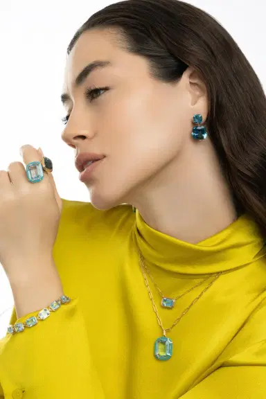 GOSHWARA London Blue Topaz Two Drop Gossip Earrings | Thumbnail 4 GOSHWARA London Blue Topaz Two Drop Gossip Earrings | Thumbnail 4