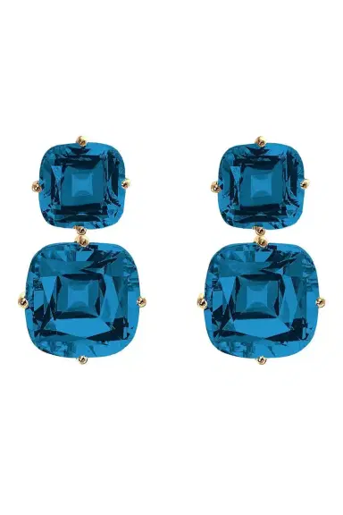 GOSHWARA London Blue Topaz Two Drop Gossip Earrings | Thumbnail 1 GOSHWARA London Blue Topaz Two Drop Gossip Earrings | Thumbnail 1