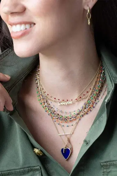 Jennifer Meyer Love You Necklace | Thumbnail 2 Jennifer Meyer Love You Necklace | Thumbnail 2