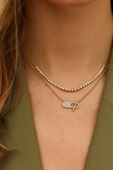 DANA REBECCA DESIGNS Lulu Jack Graduating Bezel Tennis Necklace | Thumbnail 2 DANA REBECCA DESIGNS Lulu Jack Graduating Bezel Tennis Necklace | Thumbnail 2