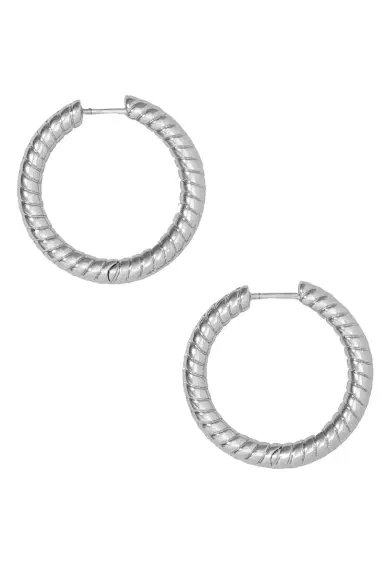 Jennifer Fisher Madison Avenue Huggie Earrings - Rhodium | Thumbnail 1 Jennifer Fisher Madison Avenue Huggie Earrings - Rhodium | Thumbnail 1