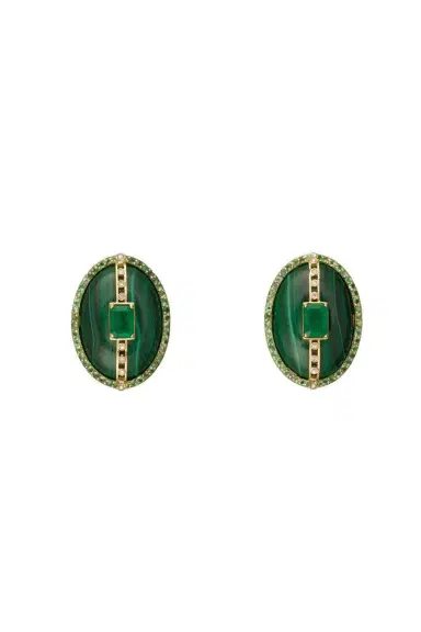 DENISE CASSOU Malachite Diamond Earrings | Thumbnail 1