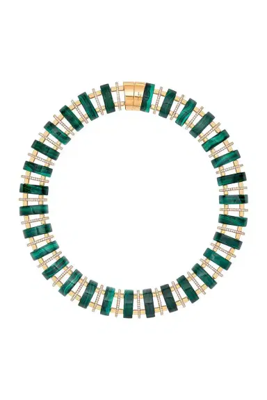 ALETTO BROTHERS Malachite Diamond Gilded Rhythm Necklace | Thumbnail 1 ALETTO BROTHERS Malachite Diamond Gilded Rhythm Necklace | Thumbnail 1