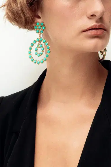 Sylvia Toledano Malachite Happy Flower Earrings | Thumbnail 2