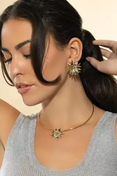 CAROL KAUFFMANN Mandala Multi Colored Hoops | Thumbnail 2