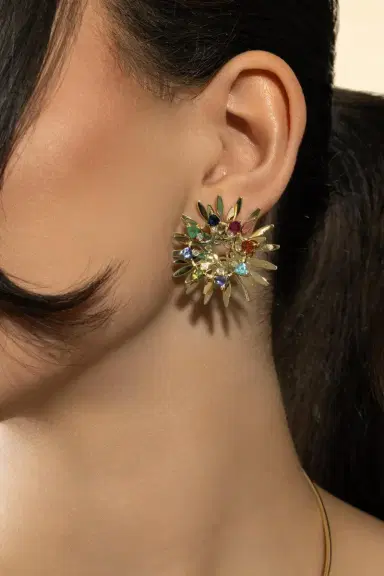 CAROL KAUFFMANN Mandala Multi Colored Hoops | Thumbnail 4