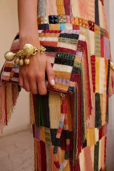 ALÉMAIS Marjorelle Bead Tassel Clutch | Thumbnail 3