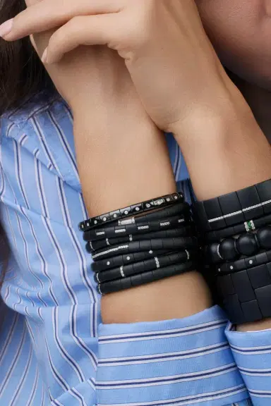 ROBERTO DEMEGLIO Matte Black Ceramic Nine Diamond Pura Bracelet | Thumbnail 4